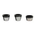 Router Collet-1 x 0.24 inch / 6 mm Collet Chuck Adapter (with nut)
1 x 0.25 inch / 6.35 mm Collet Chuck Adapter (with nut)
1 x 0.32 inch / 8 mm Collet Chuck Adapter (with nut)-As shown. 