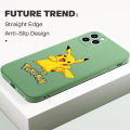 Hontinga for Infinix Hot 10 Play Case Cartoon Pikachu Phone Case Pocket Monster Pokemon Square Liquid Silicone Cases Full Cover Camera Shockproof Protection Case. 