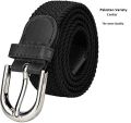 Ladies Braided Elastic Woven Leather Stretchable Belt for Girls Women. Imported Quality.. 