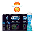 Durex Condoms Extended Pleasure 3 Pcs (Pack of 3) + Durex Play Tingle Lube 50ml. 