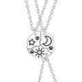 3 Piece Sun Moon Star Pendant Necklace Best Friend Bff Friendship Couple Necklace Jewelry. 