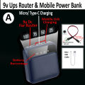 Wifi Router UPS Power Bank 9V/5V Mobile Charger with LED Display, Type-C & Android Compatible | Portable Power Bank for Router & Devices. 
