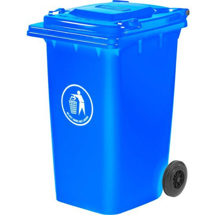 Outdoor Garbage Bin with Wheels - 240 Liters - Wheeled Waste Trash Can - Outdoor Wheeled Dustbin - Heavy Duty