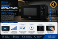Haier HMW-20MPB Solo Microwave Oven 20L 700W | 5 Power Levels | Speed & Weight Defrost | Mechanical Control | Black. 