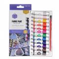 Keep Smiling Fabric Color Paints - Pack Of 12 x 12ml. 