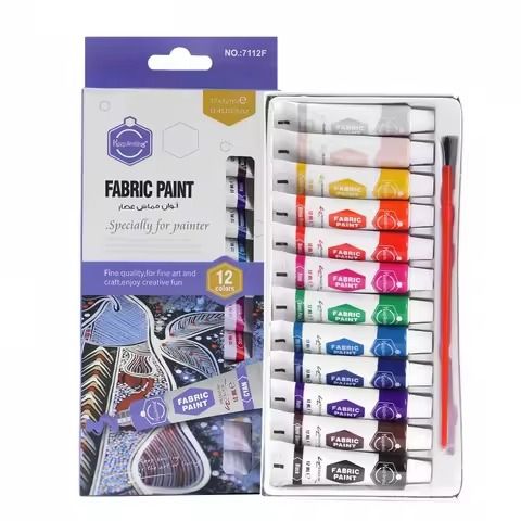 Keep Smiling Fabric Color Paints - Pack Of 12 x 12ml