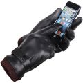 Men's Gloves Black Winter Mittens Keep Warm Touch Screen Windproof Driving Guantes Male Autumn Winter PU Leather Gloves Business. 