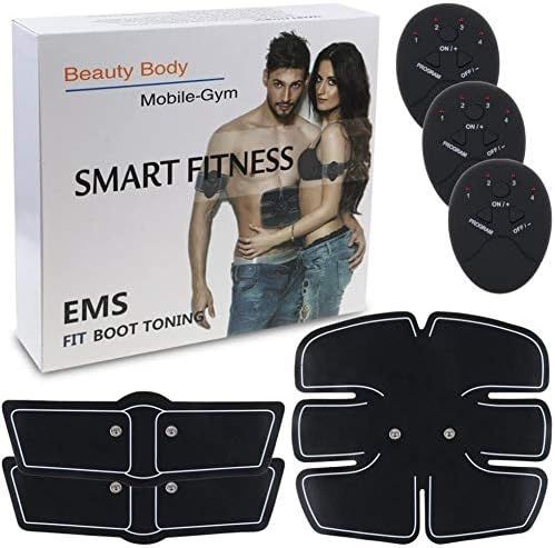 Smart Fitness EMS Mobile Gym Electrostimulator for Abs, Leg and Arm Warmers, 6 Function Modes, 10 Degree Intensity, Wireless