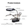 TE-801 LED Clamp Soldering Iron Stand Helping Clamp Vise Clip Tool loupe Magnifying Glass Magnifier Crocodile Clip SMD Hands. 