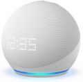 Amazon Echo Dot (5th Gen) with clock | Compact smart speaker with Alexa and enhanced LED display for at-a-glance clock, timers, weather, and more. 