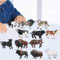 12x Mini Cow Models Craft Educational Learning Toys Cattle Figurine for Classrooms Rewards Kids Toy. 