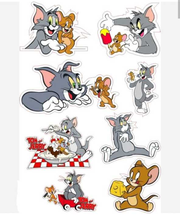 Tom and Jerry Cartoon Stickers Pack For Laptop, Desk, Notebook and Mobile covers DIY Stickers