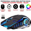 RGB Wireless Mouse With Stiched Mousepad - Slim & Silent 7 Colour LED Lights - Dual Mode 2.4G & Bluetooth Rechargable Portable Optical Office Mouse With USB Receiver - 3 Adjustable DPI Levels for Notebook, PC, Computer, MacBook. 