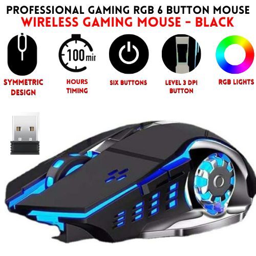RGB Wireless Mouse With Stiched Mousepad - Slim & Silent 7 Colour LED Lights - Dual Mode 2.4G & Bluetooth Rechargable Portable Optical Office Mouse With USB Receiver - 3 Adjustable DPI Levels for Notebook, PC, Computer, MacBook