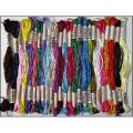 25 Oasis Skeins Viscose Metallic Solid Hand Embroidery Thread Basic Colours. 