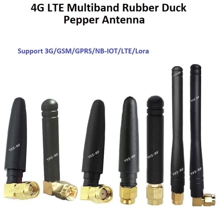 4dBi 4G LTE Multiband Antenna 3G GSM GPRS NB-IOT Lora Rubber Duck L Type Antenna SMA Male Right Angle Pepper Antenna for Gateway