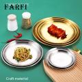 Steak Serving Platter Stainless Steel Round Serving Plate Versatile Easy to Clean for Home Bbq Camping Southeast Asian Buyers' Choice Stainless Steel Dinner Plate. 