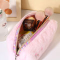 Cross border fashion plush makeup bag portable cute korean style travel toiletry bag hand-held cosmetics storage bag wholesale. 