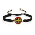 Red Cord St Benedict Bracelet - San Benito Bracelet or Mexican Bracelets for Men and Medalla de San Benito St Benedict Medals. 