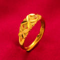 Youbo Internet celebrity 24k Bow Ring   Female   Gold Plated Style Sweet and Simple Ancient Gold Finger Ring Net Red. 