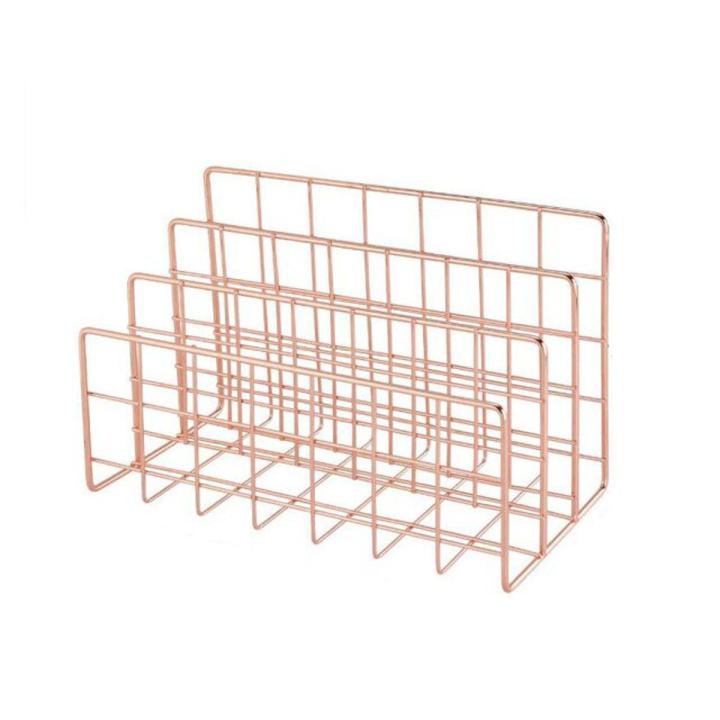 Three Wrought Iron Bookshelf Creative Metal Book Stand Desk Decoration Vintage Organizer Holder Office Book Rack