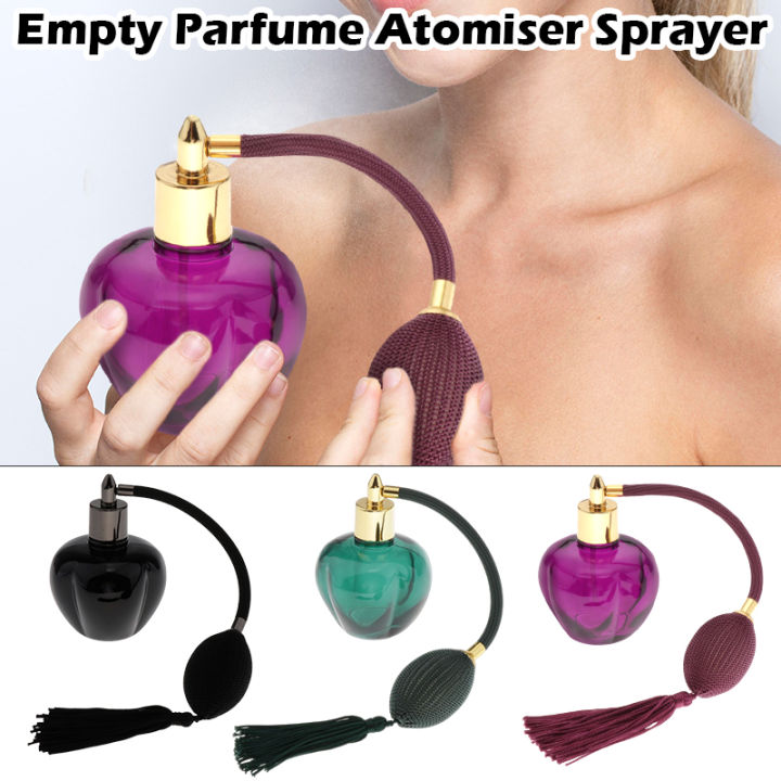 Vintage Style Refillable Perfume Atomizer Long Tassel Spray Glass Bottle 100ml