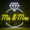 Affordable Wedding Neon Sign Mr & Mrs Couple Name |Wall Decoration Light |Alphabet Light Letter |Neon Sign Boards|Customized Neon Lights Name Sign Board for Cute Room Decor things, Neon Wall Light, and Wall Decor with High Quality LED Neon Strips.. 