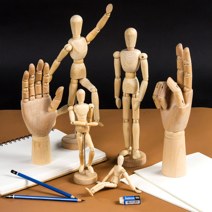 Drawing Sketch Mannequin Model Movable Limbs Wooden Hand Body Draw Action Toys Figures Home Decor Artist Models Jointed Doll Latei Posies