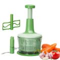 Techmanistan Multifunctional Hand Press Food Chopper with Salad Spinner Basket & Egg Mixer Tool, Hand Press Meat Mincer Vegetables Grinder Push Type Vegetable Chopper Press Down Chopper Handheld Food Press Mincer. 