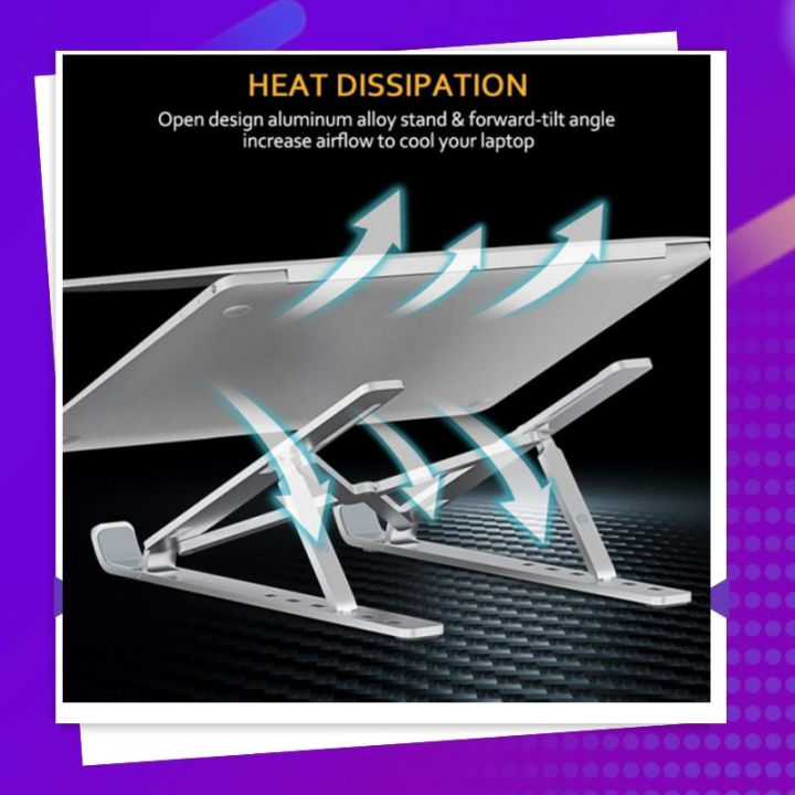 【Rongcai】 Laptop Stand, Adjustable Portable ABS Plastic Laptop Riser With 7 Levels Height Adjustment, Foldable Notebook Stand Laptop Stand Laptop Table Laptop Table Foldable Laptop Accessories Laptop Stand Adjustable
