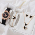 New Women's Elegant Butterfly Bracelet Watch Set - Five Stylish Pieces. 