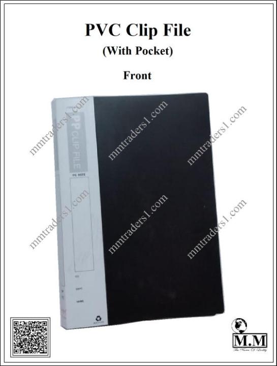 (Pack of 3 Pcs) Foolscap Size Pvc Clip File with Side Pocket No. 778