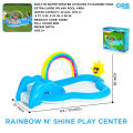 Bestway 53092 Water Slide Play Center Kids Inflatable Rainbow N Shine Pool Paly_center Amusement Park Equipment Perfect For Kids Detachable Slide With A Cushioned Landing Area  Built-in Water_ Sprayer Adds A Splash Of Fun To Played Time Release Pool_Water. 