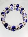 Glass Crackle Beads Stretch Bracelet – Stylish & Comfortable – For Girls & Women. 