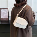 Trendy Saddle Shoulder Bag Women PU Leather Crossbody Bag Simple Solid Color Flap Messenger Bag Designer Handbags Pouch. 