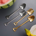 1/4Pcs Stainless Steel Spade Spoon Creative Retro Dessert Watermelon Spoon Tip And Square Shovel Ice Cream Tip Spoon. 