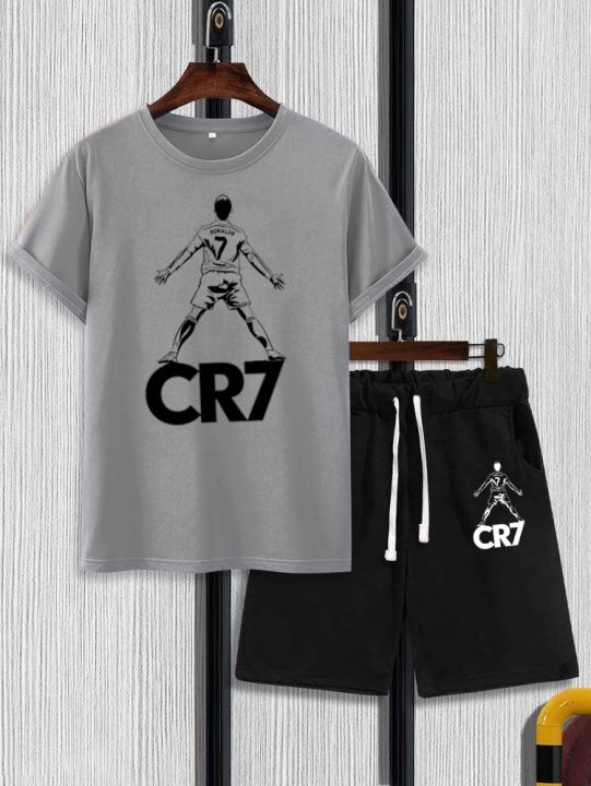 CR%207%20Print%20Half%20Sleeves%20T-shirt%20Short%20Set%20for%20Men%20Round%20Neck%20T%20shirt%20+%20Short%20for%20boys%20-%20Image%202
