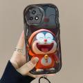 Case Cover For VIVO Y11 Y17S Y02S V27E V29E V25E V25 V27 V23 V15 V20 V21E V23E 4G Y73 Y15S Y15A Y17 S1 Pro cover Soft Silicone Keychain Wavy Texture Cartoon Cute 3D Doraemon Bracelet Camera Protective Bumber TPU Back Cover Cute Full Protection. 