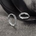 Vintage 925 Sterling Silver Hoop Earrings Pattern Earring For Women Silver Jewelry Korea New. 