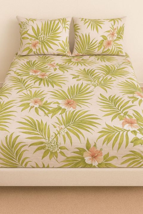 Premium Microfiber Printed Fitted Sheet (72*78=12) – (Floral) – Soft, Stretchable & Wrinkle-Free!