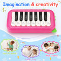 15Key Pocket Piano Mini Electronic Piano One Click Switching Between 3 Different Tones Illuminated Keys Music Instrument. 