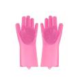 Magic Dish washing Gloves with scrubber, Silicone Cleaning Reusable Scrub Gloves for Wash Dish,Kitchen, Bathroom 1 Pair. 