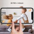 Baby Monitor 2K WiFi Baby Camera Via Screen and App Control, Temper& Humidity Sensor, Night Vision. 