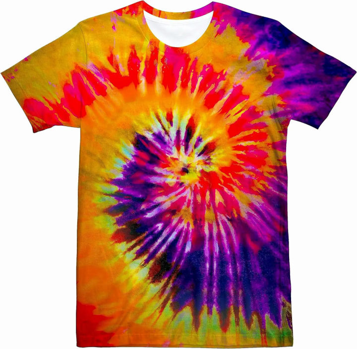 Unisex Retro Tie Dye T-shirt for Men Women 70S 80S Hippies Senior Tie-Dye Tee Tshirt 3d printing Vintage clothing