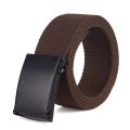Solid Color Men Women Ladies Female Male Uni Plain Webbing Cotton Canvas Metal Buckle Belt Clothing Accessories 0724. 