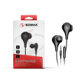 Sigma Stereo Earphones S15 – Hi-Definition Stereo In-Ear Headphones with Inline Remote Control, Premium Stereo Headset, Powerful Bass, Clear Sound, Comfortable fit and Microphone in Black/White. 