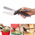Best Quality 2 in 1 Clever Cutter Food Chopper Kitchen Scissors Smart Kitchen Shears Vegetable Slicer Dicer with Cutting Board. 