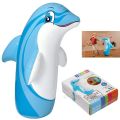 INTEX 3D Bop Bag Dolphin - Inflatable Blow Up Punching Bag Toy Gift Kids Fun, Pre-Filled Sand base Inflatable Punching Bop Bag For Kids Dolphin,. 