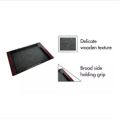 Plastic Fast Food Tray Restaurant Serving Trays For Tea Cake Kitchen Bar Dinnerware European Hotel Long Plate Black Set of 4 Pcs. 