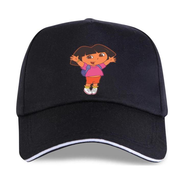 【LuckyBabyFans Store】Dora the Explorer Diago Boots Animation Men 100% Cotton Baseball cap Graphic Plus Childhood Oversized